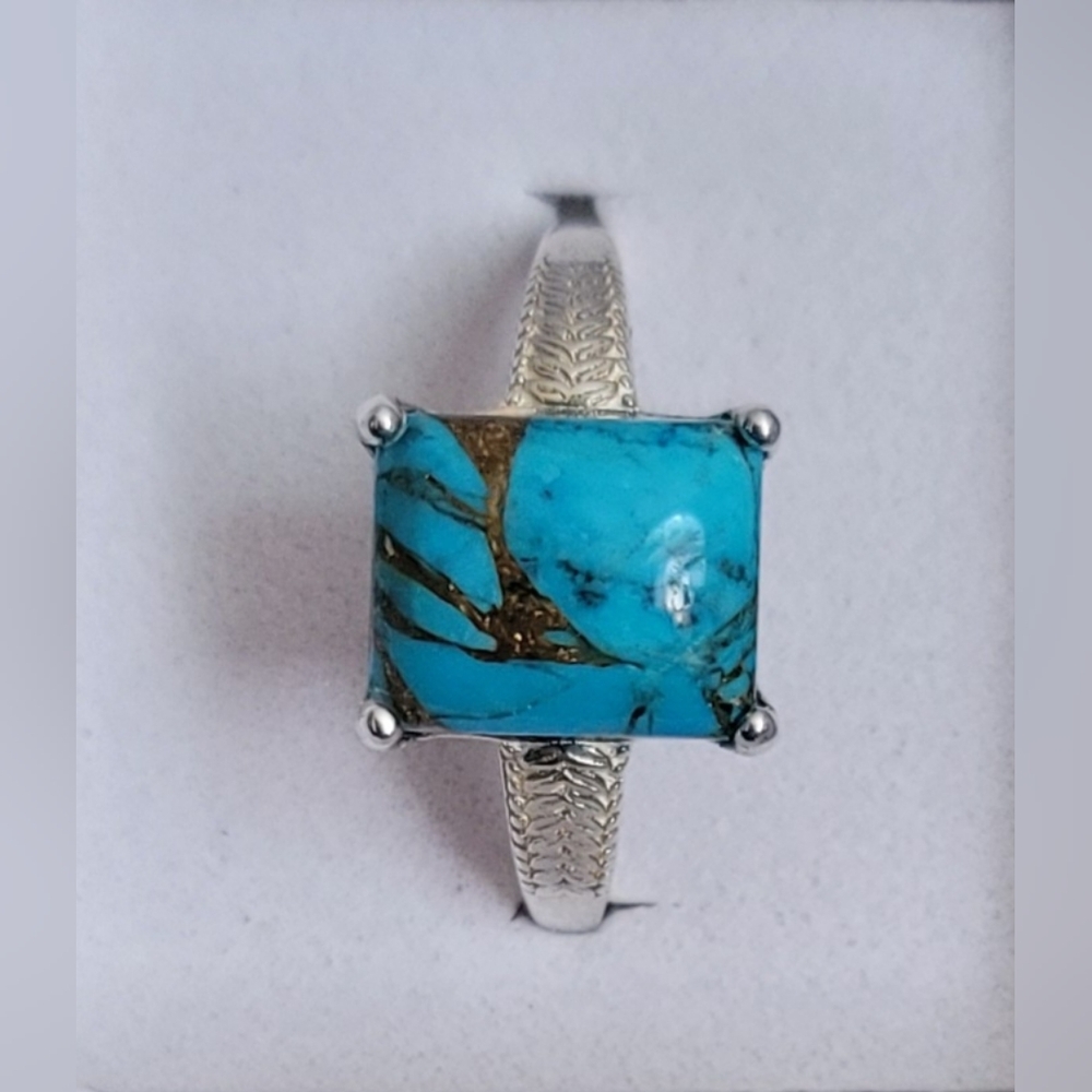 .925 TURQUOISE with Matrix Ring Size 9 - Picture 4 of 6